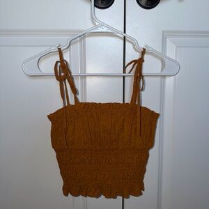 Dillard Eyelet Rust Crop Top